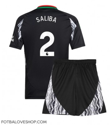 Arsenal William Saliba #2 Dětské Venkovní Dres 2024-25 Krátký Rukáv (+ trenýrky)